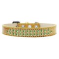 Unconditional Love Two Row Lime Green Crystal Dog CollarGold Ice Cream Size 14 UN811447